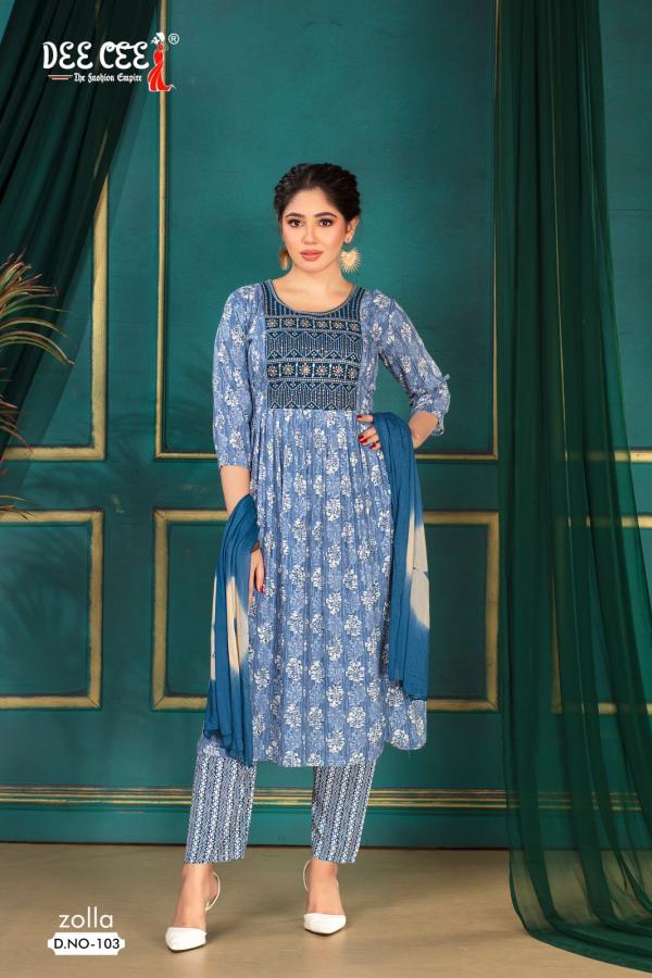 Deecee Zolla Rayon Foil Printed Kurti Bottom With Dupatta